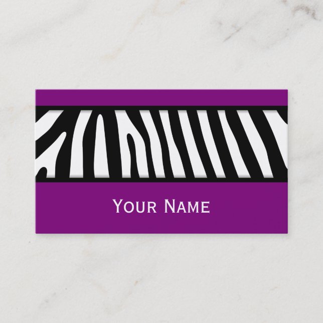 Zebra stripes pattern + your background & ideas business card (Front)