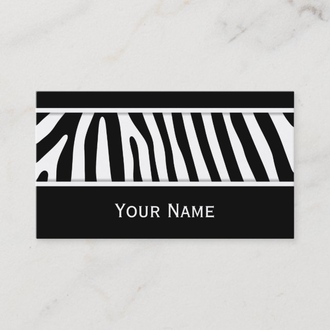 Zebra stripes pattern + your background & ideas business card (Front)
