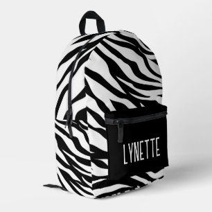 Zebra Stripes Personalised Printed Backpack