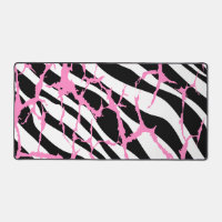 Zebra Stripes Pink Grunge Modern Canvas Art