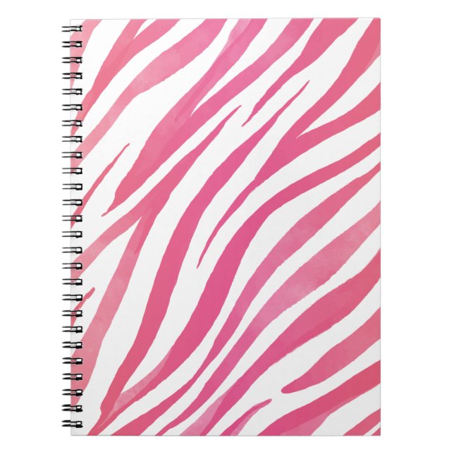Zebra Stripes Pink Wild Animal Print  Notebook (Front)
