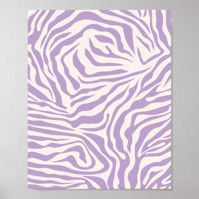 Zebra Stripes Preppy Purple Wild Animal Print (Front)