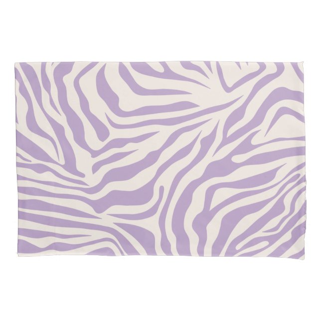 Zebra Stripes Preppy Purple Wild Animal Print Pillowcase (Front)