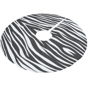 Zebra Stripes Print Brushed Polyester Tree Skirt