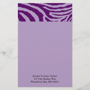 ZEBRA STRIPES: PURPLE and LAVENDER Stationery