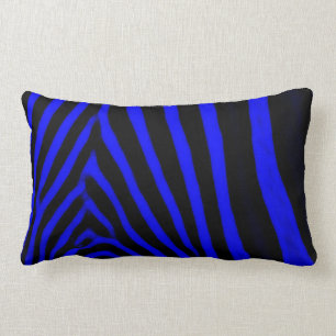 Zebra Stripes- Royal Blue Lumbar Cushion