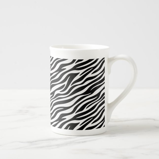 Zebra Stripes Seamless Pattern Animal Print-60492 Bone China Mug (Right)
