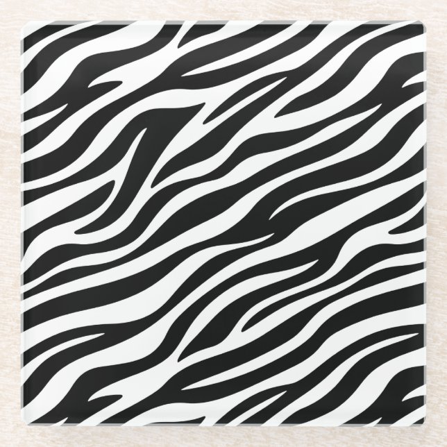 Zebra Stripes Seamless Pattern Animal Print-60492 Glass Coaster (Front)