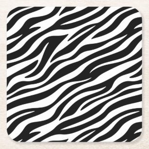 Zebra Stripes Seamless Pattern Animal Print-60492 Square Paper Coaster