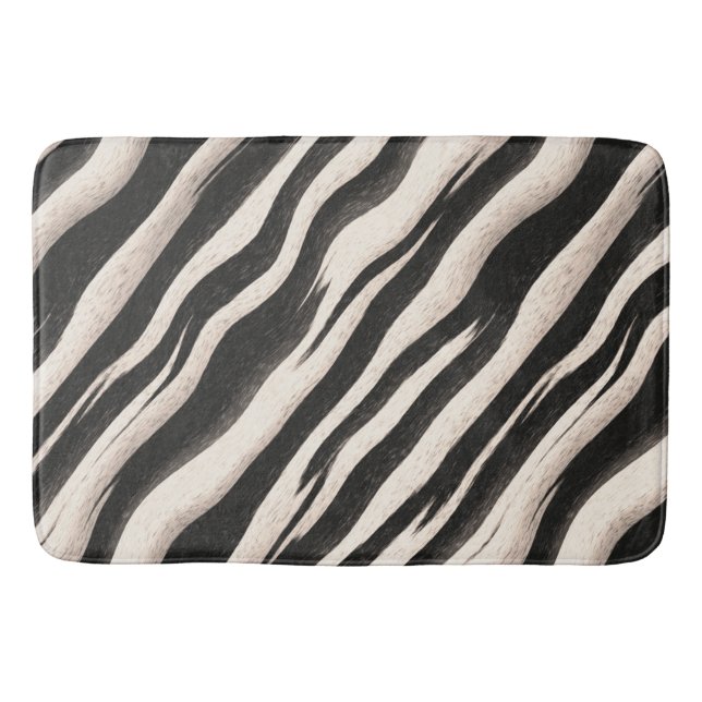 Zebra stripes seamless texture + your ideas bath mat (Front)