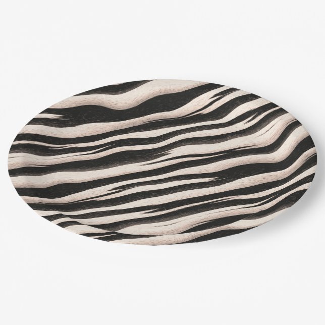 Zebra stripes seamless texture + your ideas paper plate (Angled)