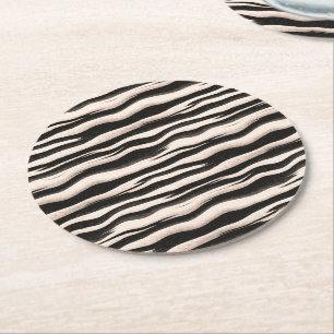 Zebra stripes seamless texture + your ideas round paper coaster