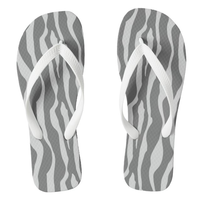 Zebra stripes - Shades of Grey / Grey Flip Flops (Footbed)