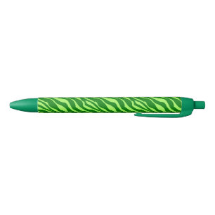 Zebra stripes - Shades of Lime Green Black Ink Pen