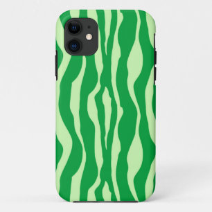 Zebra stripes - Shades of Lime Green iPhone 11 Case