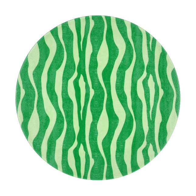 Zebra stripes - Shades of Lime Green Cutting Board (Front)
