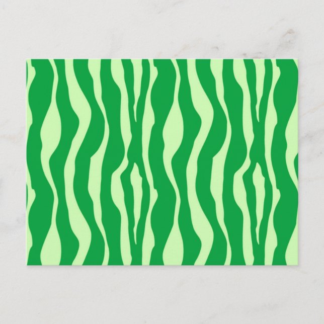 Zebra stripes - Shades of Lime Green Postcard (Front)