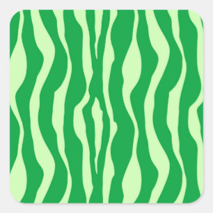Zebra stripes - Shades of Lime Green Square Sticker