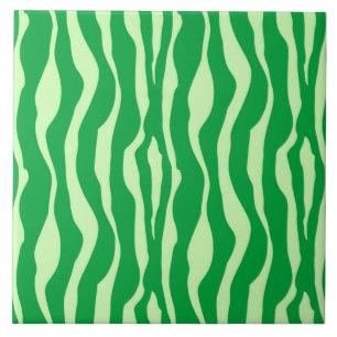 Zebra stripes - Shades of Lime Green Tile