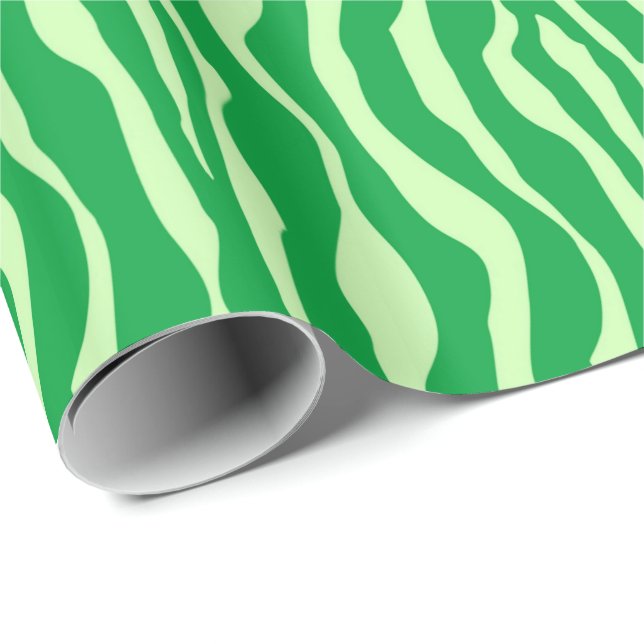 Zebra stripes - Shades of Lime Green Wrapping Paper (Roll Corner)