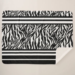 Zebra Stripes Sherpa Blanket