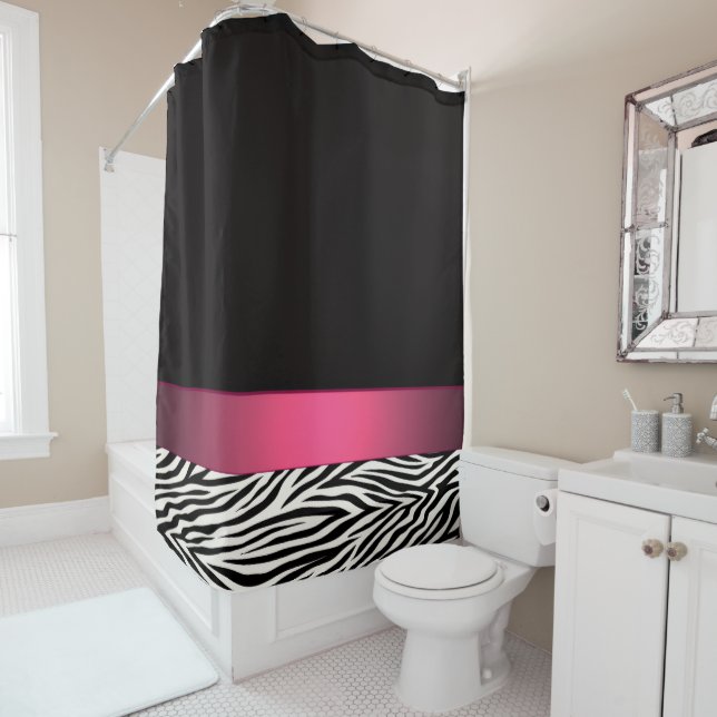 Zebra Stripes Shower Curtain (In Situ)