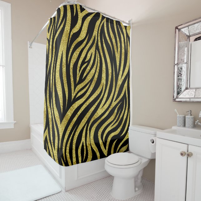 Zebra Stripes Shower Curtain (In Situ)