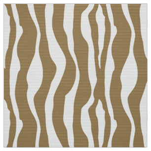 Zebra stripes - Taupe Tan and White Fabric