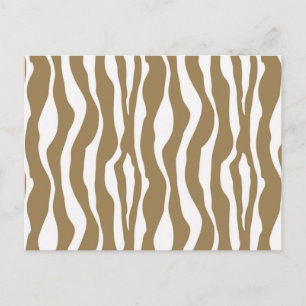 Zebra stripes - Taupe Tan and White Postcard