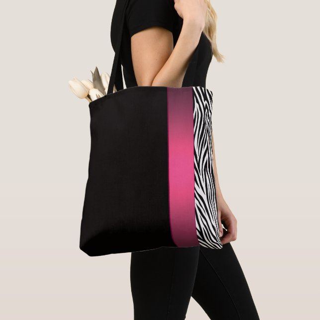 Zebra Stripes Tote Bag (Close Up)