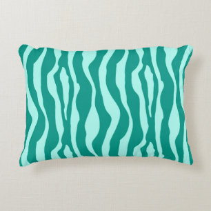 Zebra stripes - Turquoise and Aqua Decorative Cushion