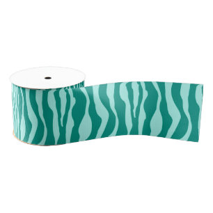 Zebra stripes - Turquoise and Aqua Grosgrain Ribbon