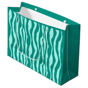 Zebra stripes - Turquoise and Aqua Large Gift Bag