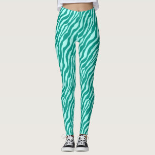 Zebra stripes - Turquoise and Aqua Leggings
