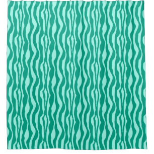Zebra stripes - Turquoise and Aqua Shower Curtain