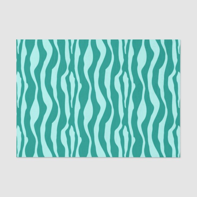Zebra stripes - Turquoise and Aqua Tissue Paper (Front)
