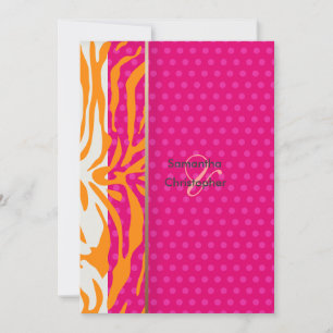 Zebra stripes/Wedding Invitations/polka dots Invitation