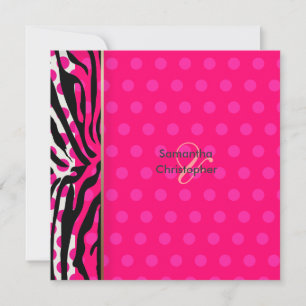 Zebra stripes/Wedding Invitations/polka dots Invitation