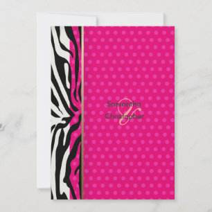 Zebra stripes/Wedding Invitations/polka dots Invitation