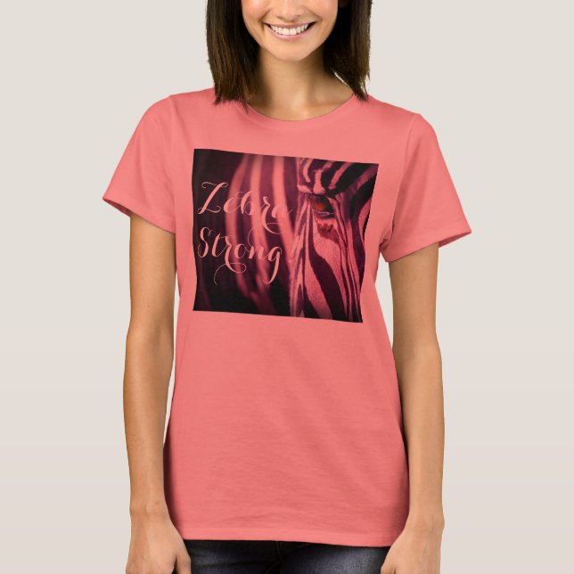 "Zebra Strong" EDS Tee - Pink (Front)