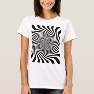 Zebra Style Black and White Infinite Swirl T-Shirt