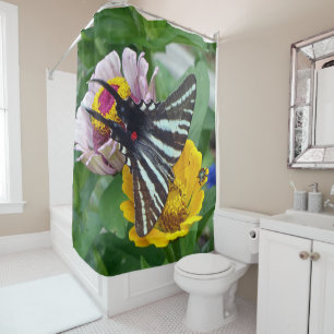 Zebra Swallowtail Butterfly Shower Curtain