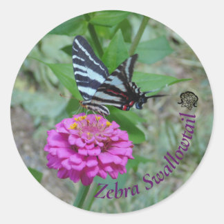 Zebra Swallowtail Classic Round Sticker