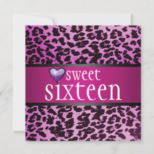 Zebra Sweet Sixteen Invitation