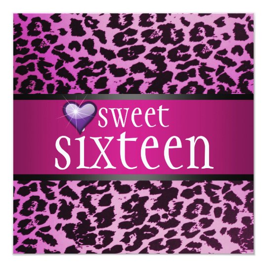 Zebra Sweet Sixteen Invitation
