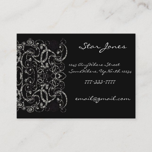 Zebra Swirls - Business Card (Front)