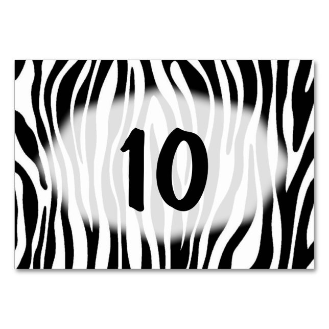 Zebra Table Numbers (Front)