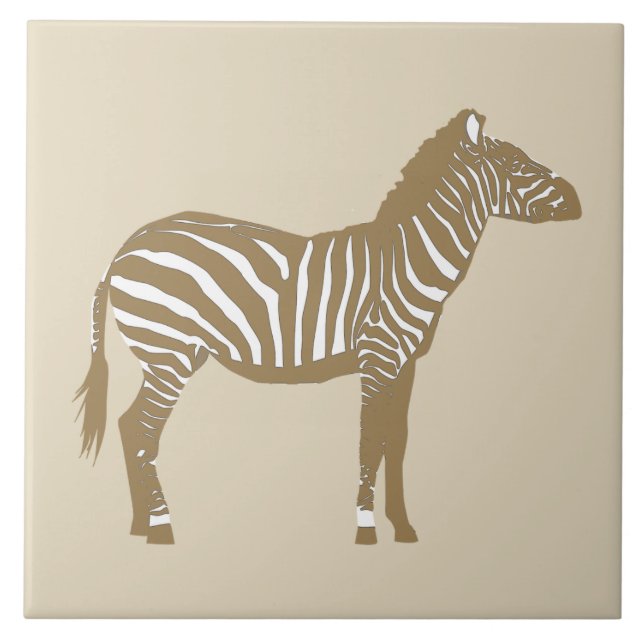 Zebra - Taupe Tan and White Tile (Front)