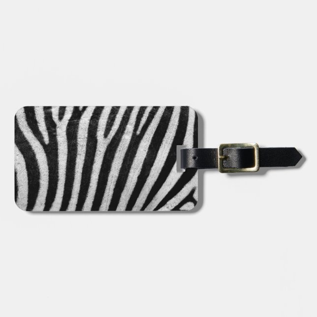 Zebra Textured Luggage Tag (Front Horizontal)