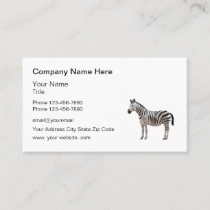 Zebra Theme Business Logo Business Card